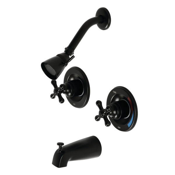 Vintage Tub and Shower Faucet, Matte Black, Wall Mount KB660AX - main